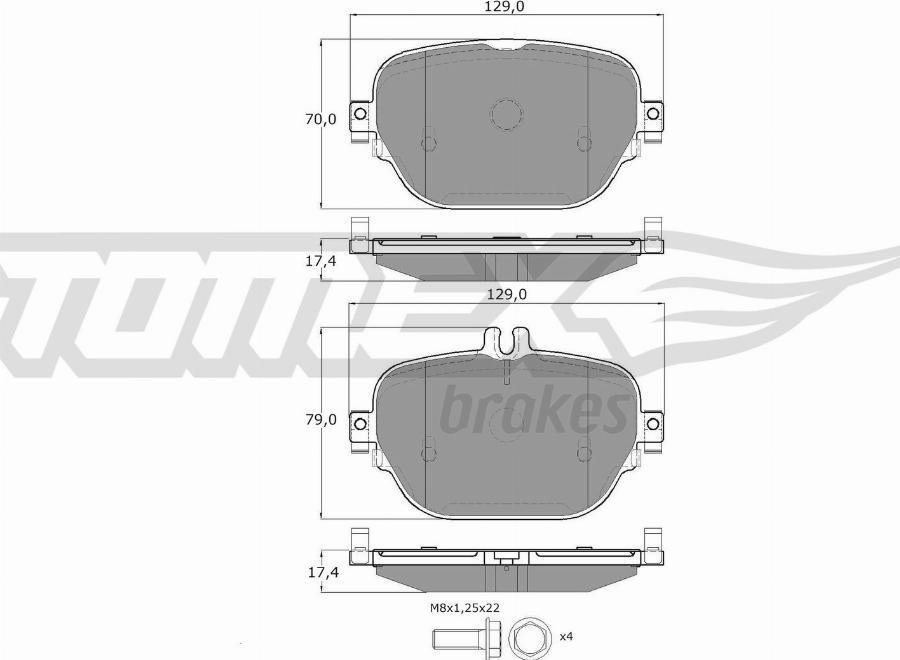 TOMEX brakes TX 60-33 - Bremžu uzliku kompl., Disku bremzes autodraugiem.lv