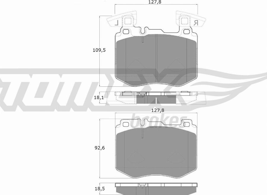 TOMEX brakes TX 60-321 - Bremžu uzliku kompl., Disku bremzes autodraugiem.lv