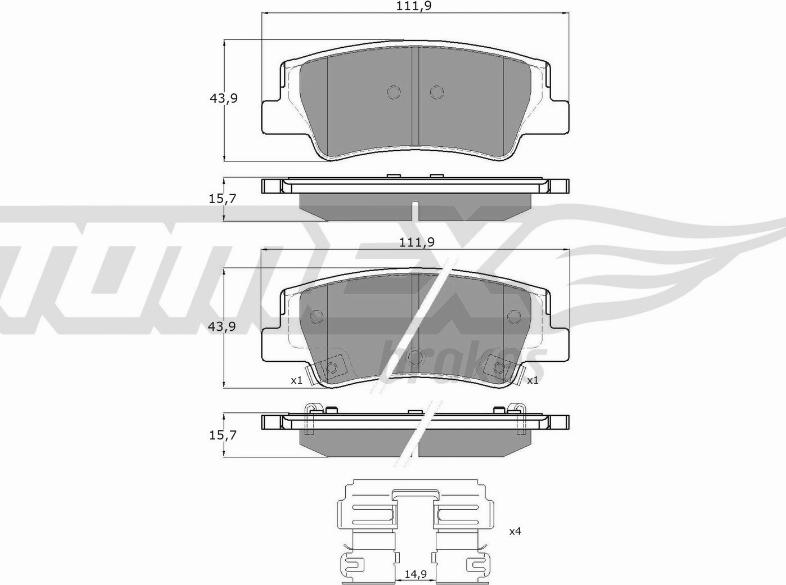 TOMEX brakes TX 60-26 - Bremžu uzliku kompl., Disku bremzes autodraugiem.lv