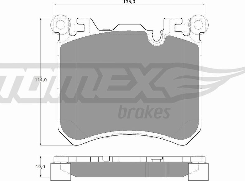TOMEX brakes TX 19-46 - Bremžu uzliku kompl., Disku bremzes autodraugiem.lv