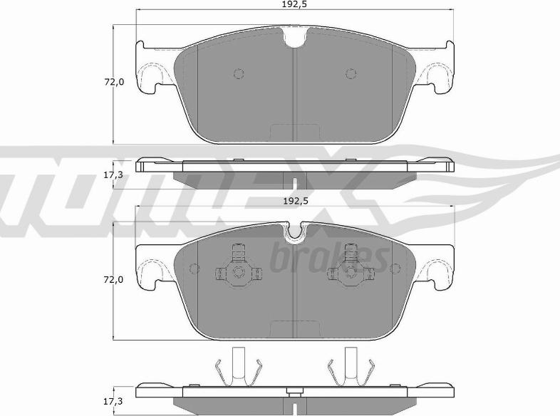 TOMEX brakes TX 19-50 - Bremžu uzliku kompl., Disku bremzes autodraugiem.lv