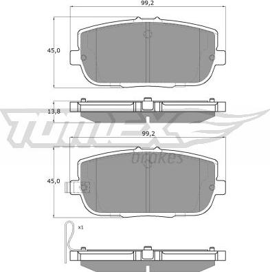 TOMEX brakes TX 19-03 - Bremžu uzliku kompl., Disku bremzes autodraugiem.lv