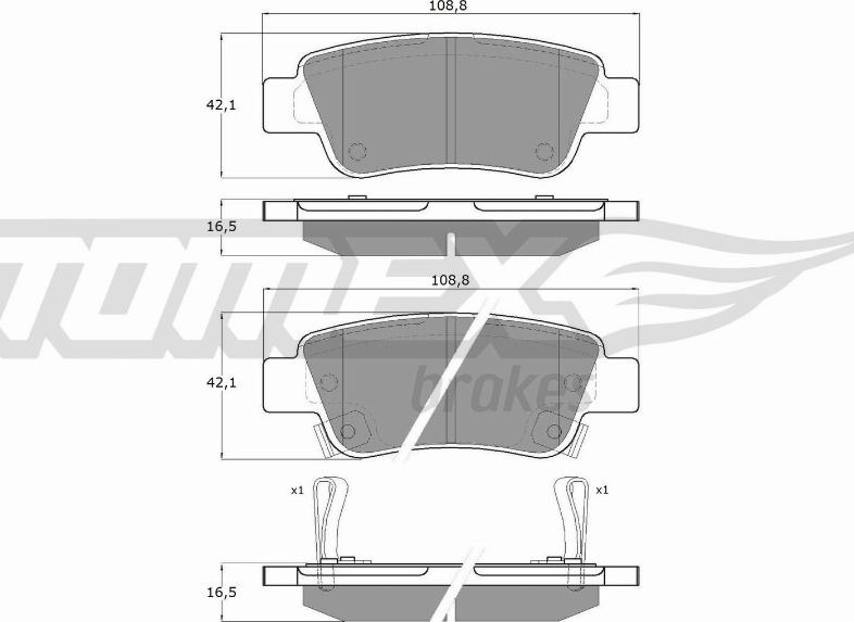 TOMEX brakes TX 19-07 - Bremžu uzliku kompl., Disku bremzes autodraugiem.lv