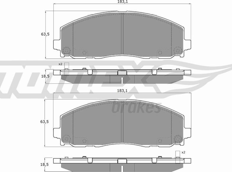 TOMEX brakes TX 19-19 - Bremžu uzliku kompl., Disku bremzes autodraugiem.lv