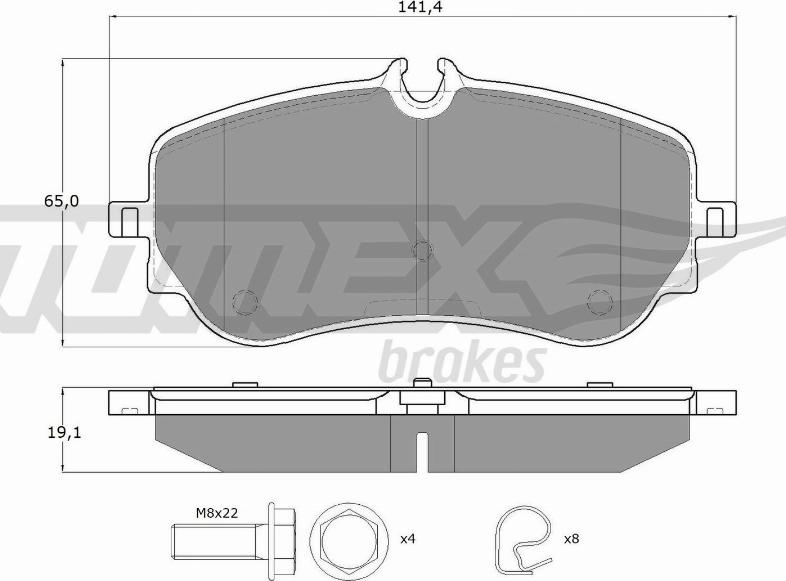 TOMEX brakes TX 19-14 - Bremžu uzliku kompl., Disku bremzes autodraugiem.lv