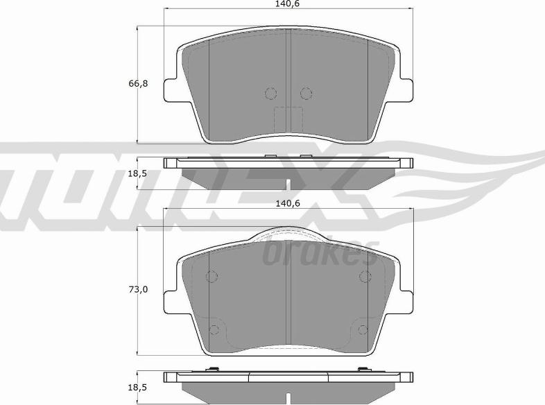 TOMEX brakes TX 19-16 - Bremžu uzliku kompl., Disku bremzes autodraugiem.lv