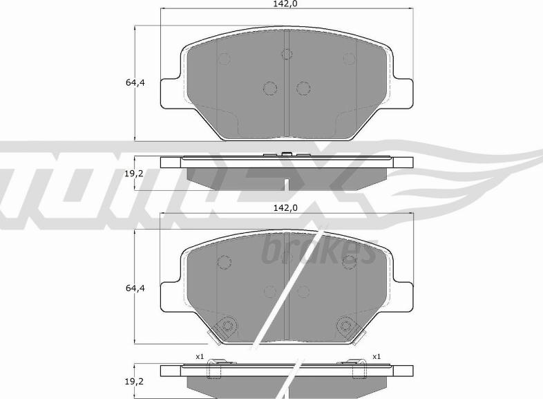 TOMEX brakes TX 19-10 - Bremžu uzliku kompl., Disku bremzes autodraugiem.lv