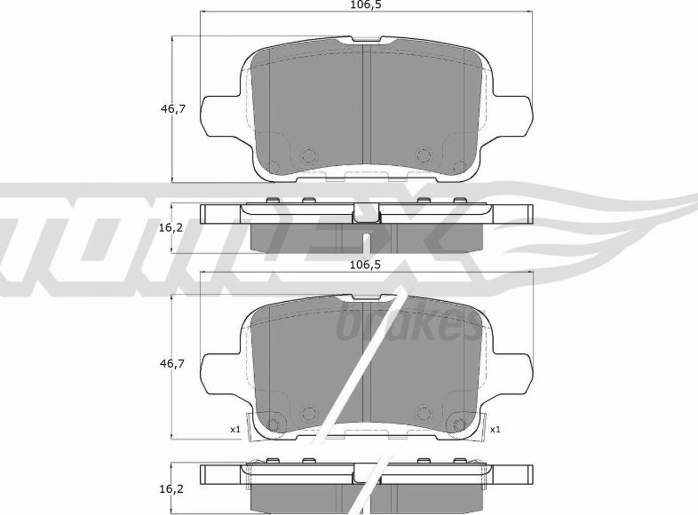 TOMEX brakes TX 19-11 - Bremžu uzliku kompl., Disku bremzes autodraugiem.lv