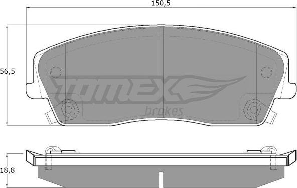 TOMEX brakes TX 19-18 - Bremžu uzliku kompl., Disku bremzes autodraugiem.lv