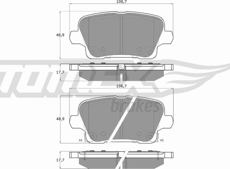 TOMEX brakes TX 19-12 - Bremžu uzliku kompl., Disku bremzes autodraugiem.lv