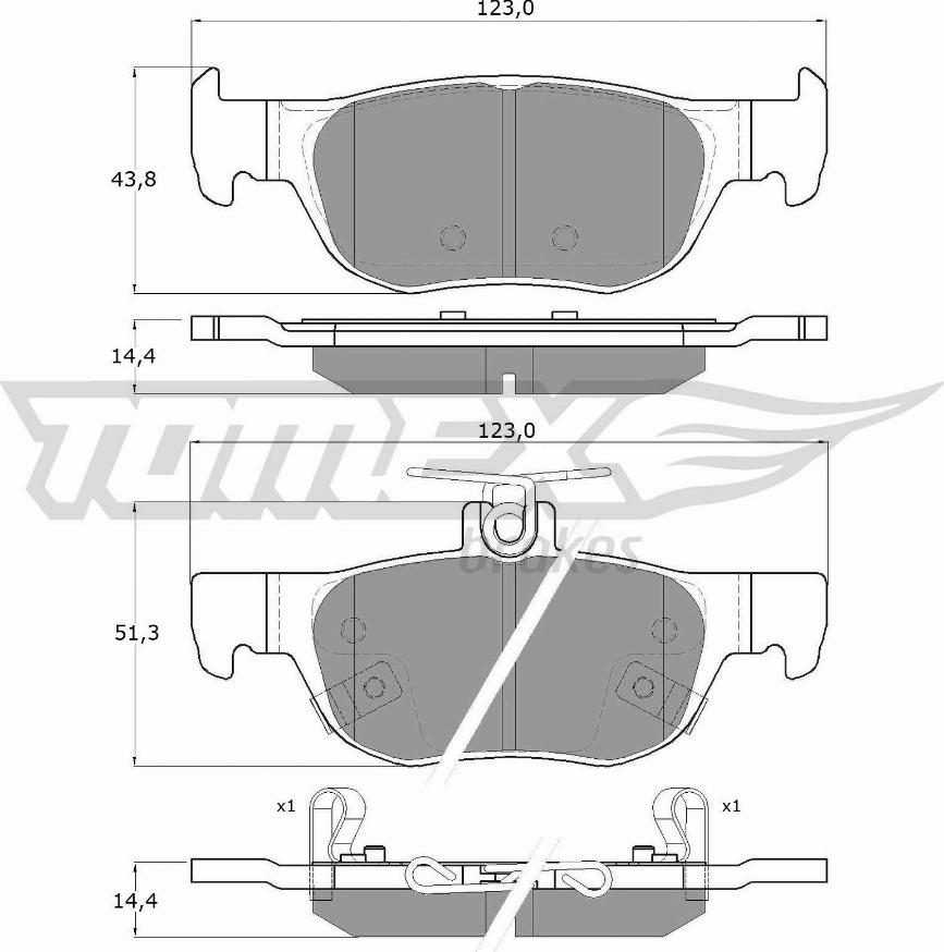 TOMEX brakes TX 19-89 - Bremžu uzliku kompl., Disku bremzes autodraugiem.lv