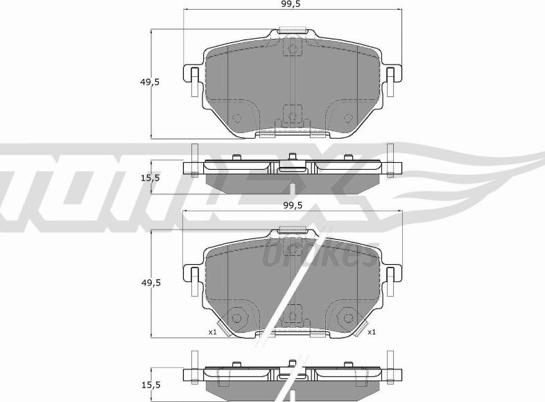 TOMEX brakes TX 19-84 - Bremžu uzliku kompl., Disku bremzes autodraugiem.lv