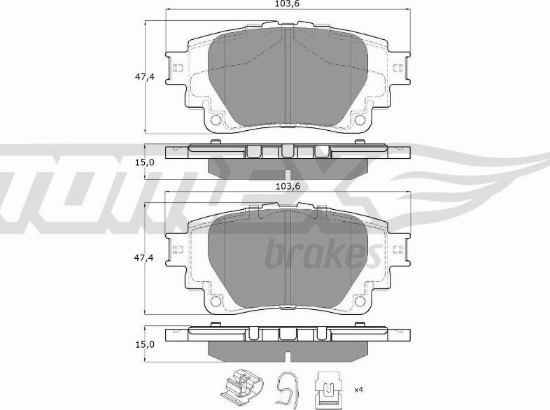 TOMEX brakes TX 19-81 - Bremžu uzliku kompl., Disku bremzes autodraugiem.lv