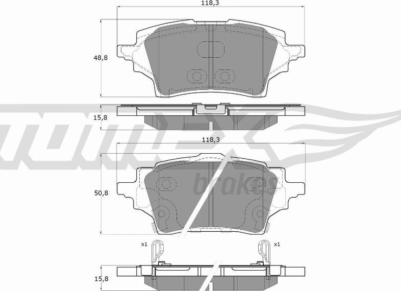 TOMEX brakes TX 19-83 - Bremžu uzliku kompl., Disku bremzes autodraugiem.lv