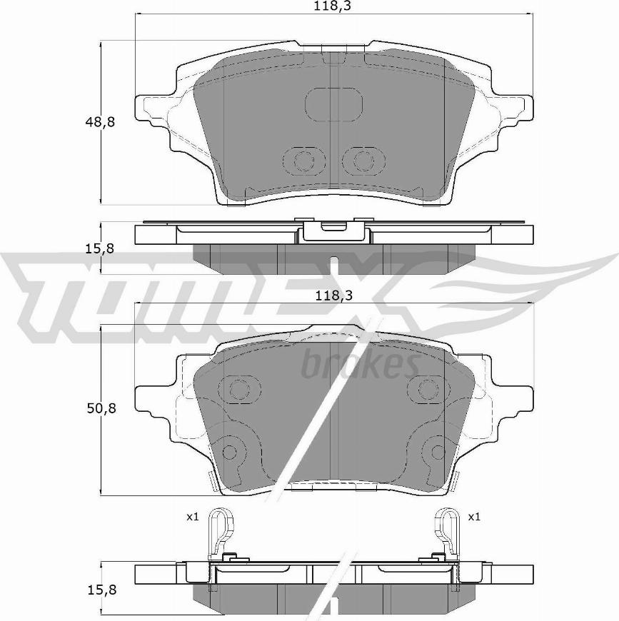 TOMEX brakes TX 19-83 - Bremžu uzliku kompl., Disku bremzes autodraugiem.lv