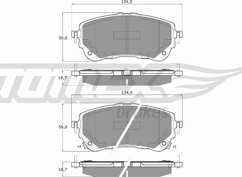 TOMEX brakes TX 19-82 - Bremžu uzliku kompl., Disku bremzes autodraugiem.lv