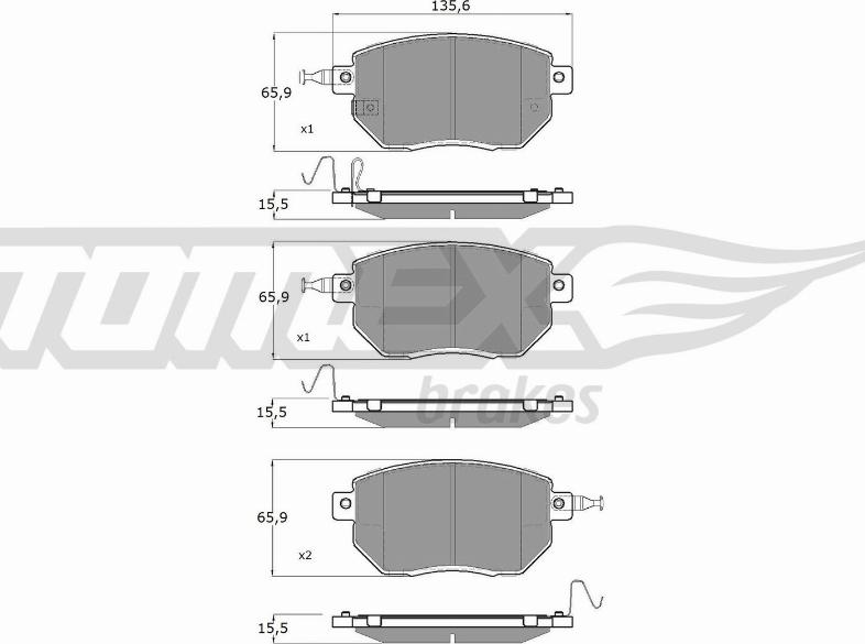 TOMEX brakes TX 19-39 - Bremžu uzliku kompl., Disku bremzes autodraugiem.lv