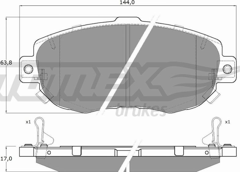 TOMEX brakes TX 19-34 - Bremžu uzliku kompl., Disku bremzes autodraugiem.lv