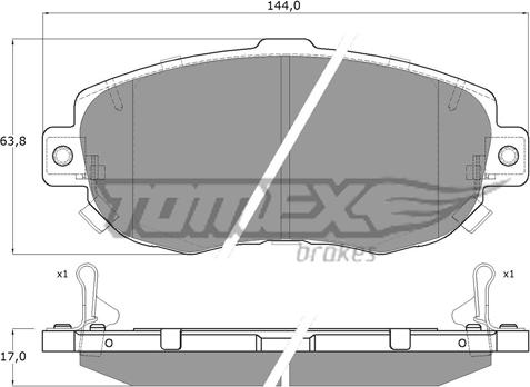 TOMEX brakes TX 19-34 - Bremžu uzliku kompl., Disku bremzes autodraugiem.lv