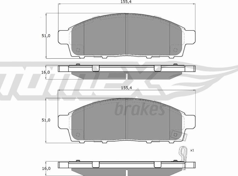 TOMEX brakes TX 19-31 - Bremžu uzliku kompl., Disku bremzes autodraugiem.lv