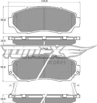 TOMEX brakes TX 19-33 - Bremžu uzliku kompl., Disku bremzes autodraugiem.lv