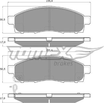 TOMEX brakes TX 19-37 - Bremžu uzliku kompl., Disku bremzes autodraugiem.lv