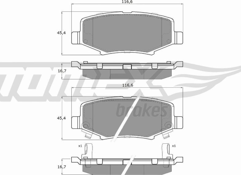 TOMEX brakes TX 19-21 - Bremžu uzliku kompl., Disku bremzes autodraugiem.lv