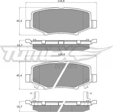 TOMEX brakes TX 19-21 - Bremžu uzliku kompl., Disku bremzes autodraugiem.lv