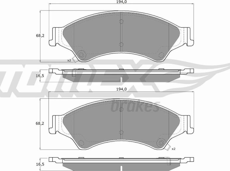 TOMEX brakes TX 19-22 - Bremžu uzliku kompl., Disku bremzes autodraugiem.lv