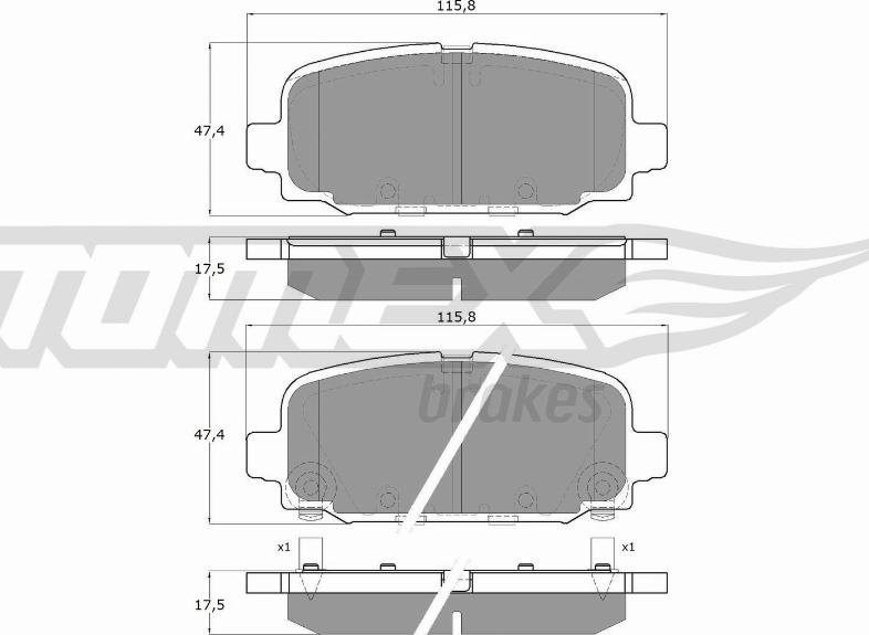 TOMEX brakes TX 19-79 - Bremžu uzliku kompl., Disku bremzes autodraugiem.lv