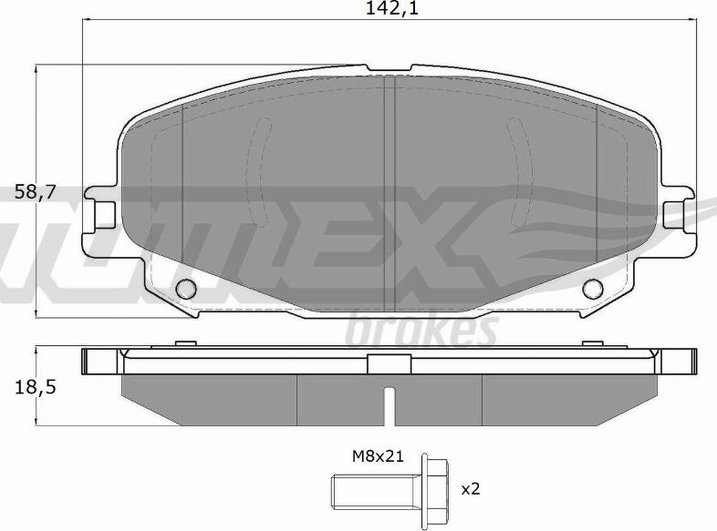 TOMEX brakes TX 19-74 - Bremžu uzliku kompl., Disku bremzes autodraugiem.lv