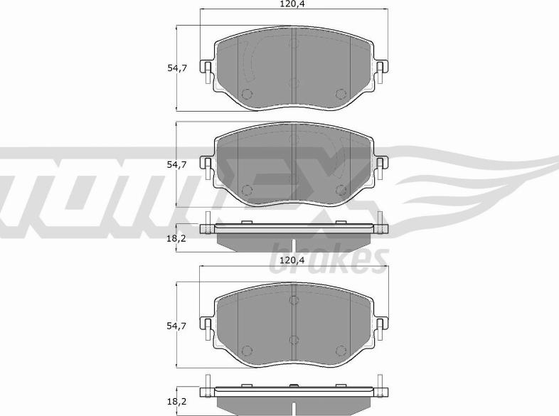 TOMEX brakes TX 19-76 - Bremžu uzliku kompl., Disku bremzes autodraugiem.lv