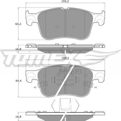 TOMEX brakes TX 19-70 - Bremžu uzliku kompl., Disku bremzes autodraugiem.lv