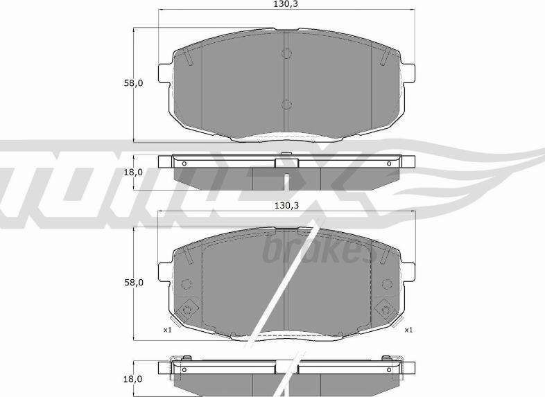 TOMEX brakes TX 14-991 - Bremžu uzliku kompl., Disku bremzes autodraugiem.lv