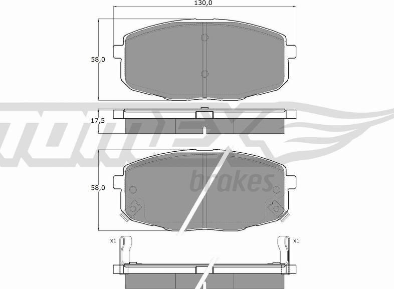 TOMEX brakes TX 14-99 - Bremžu uzliku kompl., Disku bremzes autodraugiem.lv