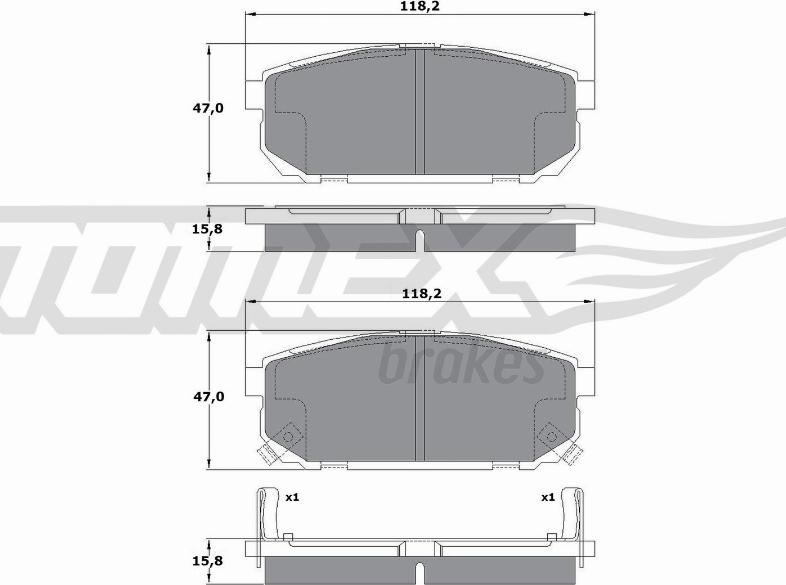 TOMEX brakes TX 14-95 - Bremžu uzliku kompl., Disku bremzes autodraugiem.lv