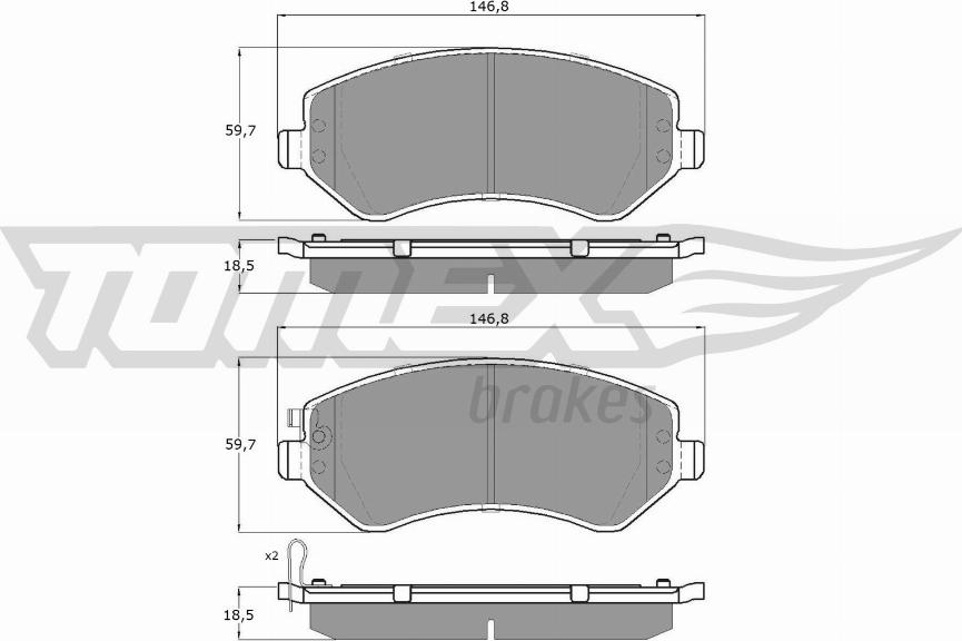 TOMEX brakes TX 14-93 - Bremžu uzliku kompl., Disku bremzes autodraugiem.lv