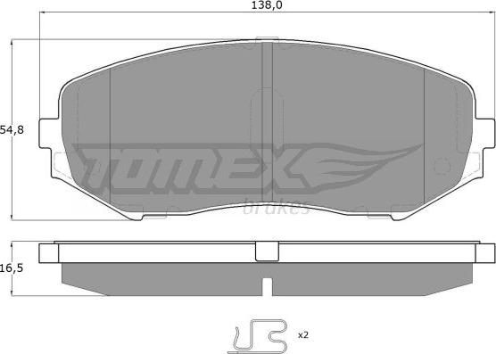 TOMEX brakes TX 14-92 - Bremžu uzliku kompl., Disku bremzes autodraugiem.lv