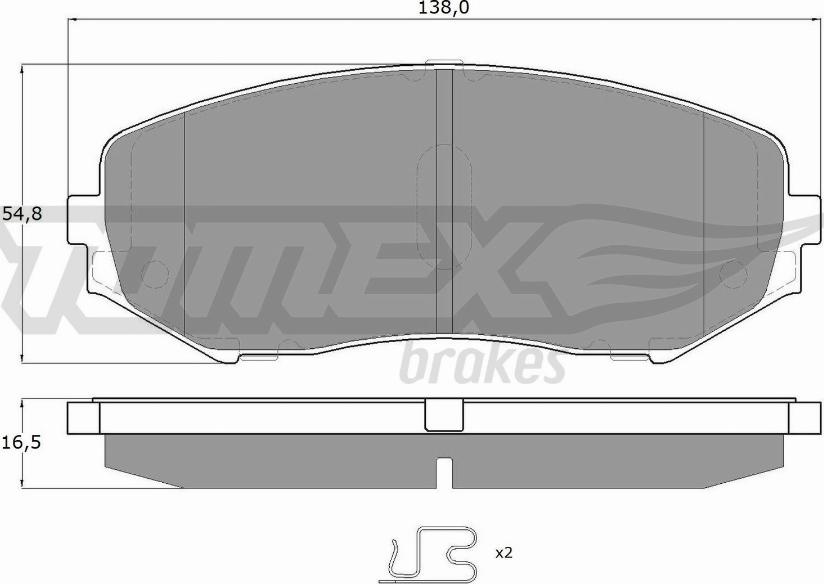 TOMEX brakes TX 14-92 - Bremžu uzliku kompl., Disku bremzes autodraugiem.lv