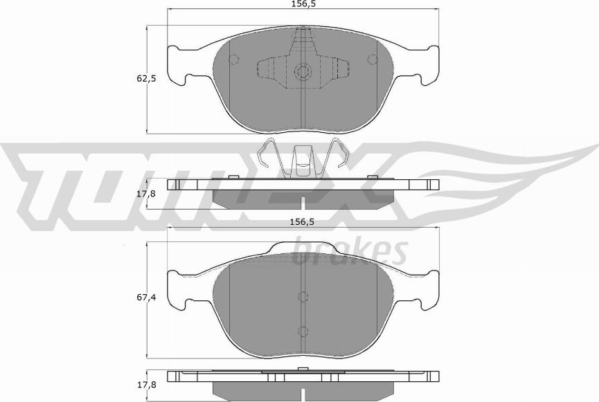 TOMEX brakes TX 14-49 - Bremžu uzliku kompl., Disku bremzes autodraugiem.lv