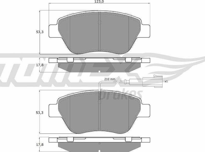 TOMEX brakes TX 14-44 - Bremžu uzliku kompl., Disku bremzes autodraugiem.lv