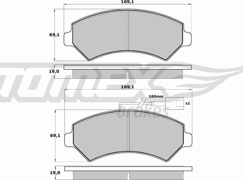 TOMEX brakes TX 14-40 - Bremžu uzliku kompl., Disku bremzes autodraugiem.lv