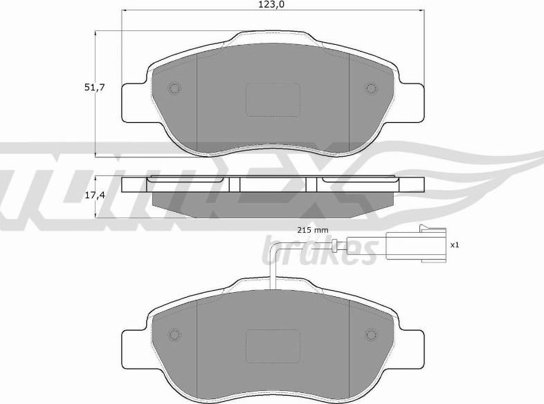 TOMEX brakes TX 14-42 - Bremžu uzliku kompl., Disku bremzes autodraugiem.lv