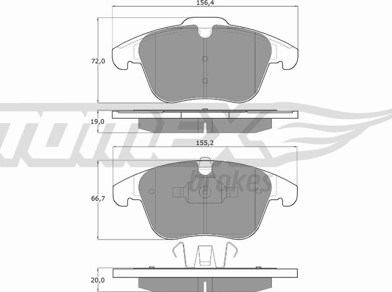 TOMEX brakes TX 14-47 - Bremžu uzliku kompl., Disku bremzes autodraugiem.lv