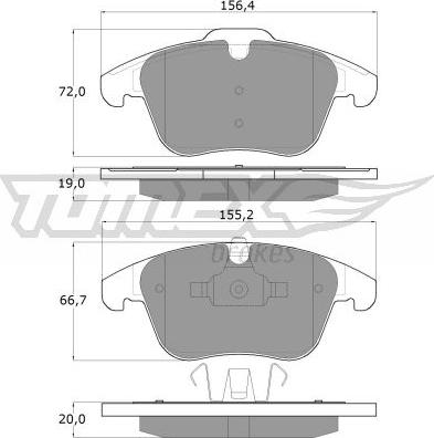 TOMEX brakes TX 14-47 - Bremžu uzliku kompl., Disku bremzes autodraugiem.lv