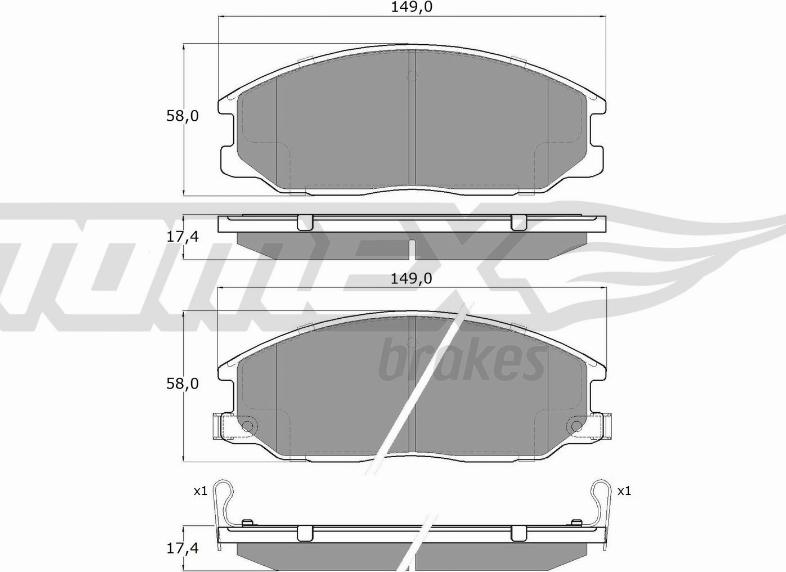 TOMEX brakes TX 14-54 - Bremžu uzliku kompl., Disku bremzes autodraugiem.lv