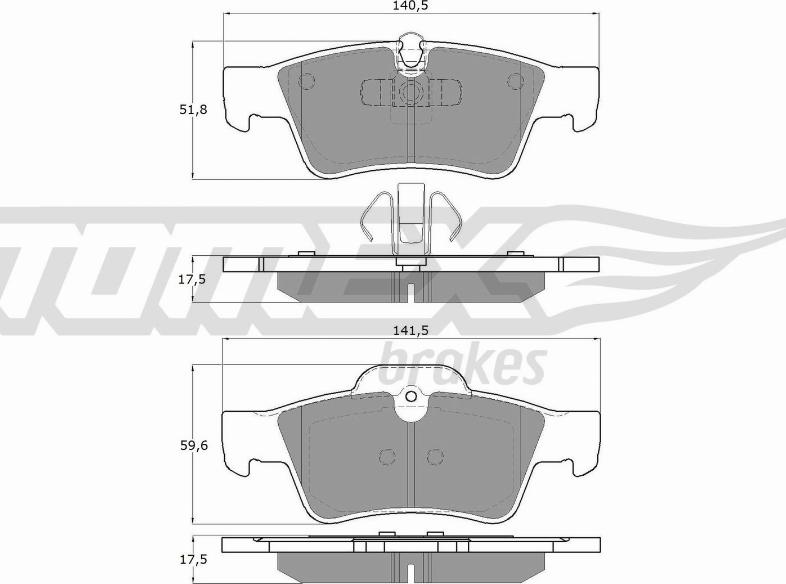 TOMEX brakes TX 14-58 - Bremžu uzliku kompl., Disku bremzes autodraugiem.lv