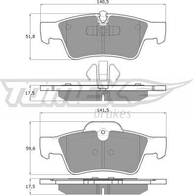 TOMEX brakes TX 14-58 - Bremžu uzliku kompl., Disku bremzes autodraugiem.lv