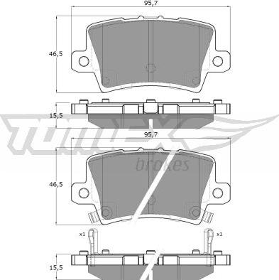 TOMEX brakes TX 14-53 - Bremžu uzliku kompl., Disku bremzes autodraugiem.lv