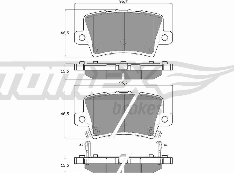 TOMEX brakes TX 14-53 - Bremžu uzliku kompl., Disku bremzes autodraugiem.lv